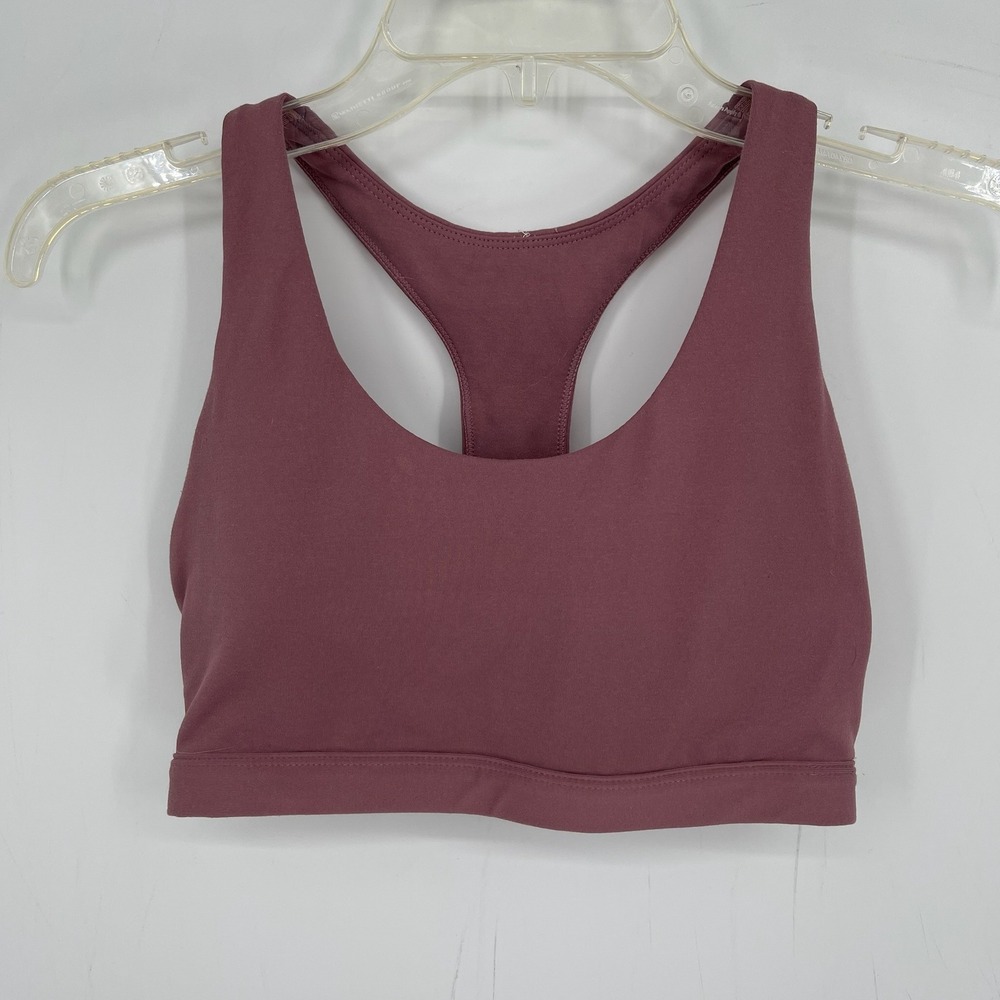 Fabletics Women's Mauve Strappy Racerback Boost Medium Impact Sports Bra Size M